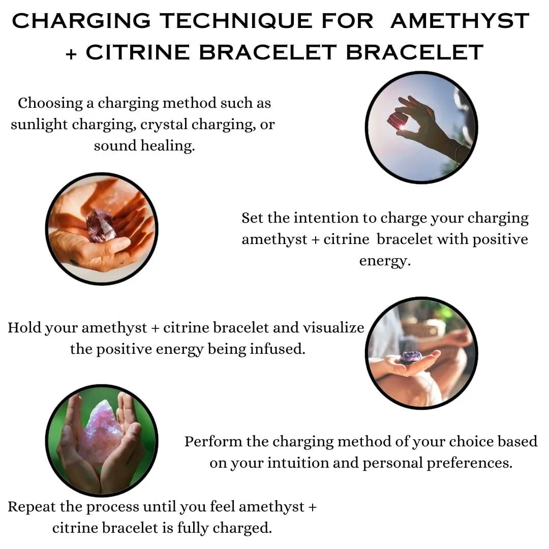 Amethyst + Citrine Bracelet – 8 MM (Clarity & Focus)